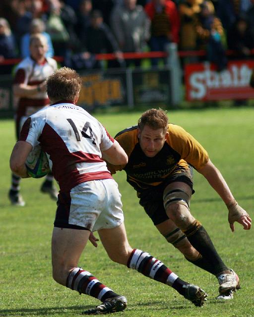 Mark Bright hunts down Somerset's winger.jpg - Mark Bright hunts down Somerset's winger. Photo by John Beach.